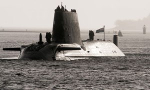 HMS Astute, first of the class of nuclear hunter killer submarine built at Barrow in Furness
